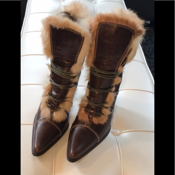 Moda International Shoes - Moda Leather and Fur Boots New
